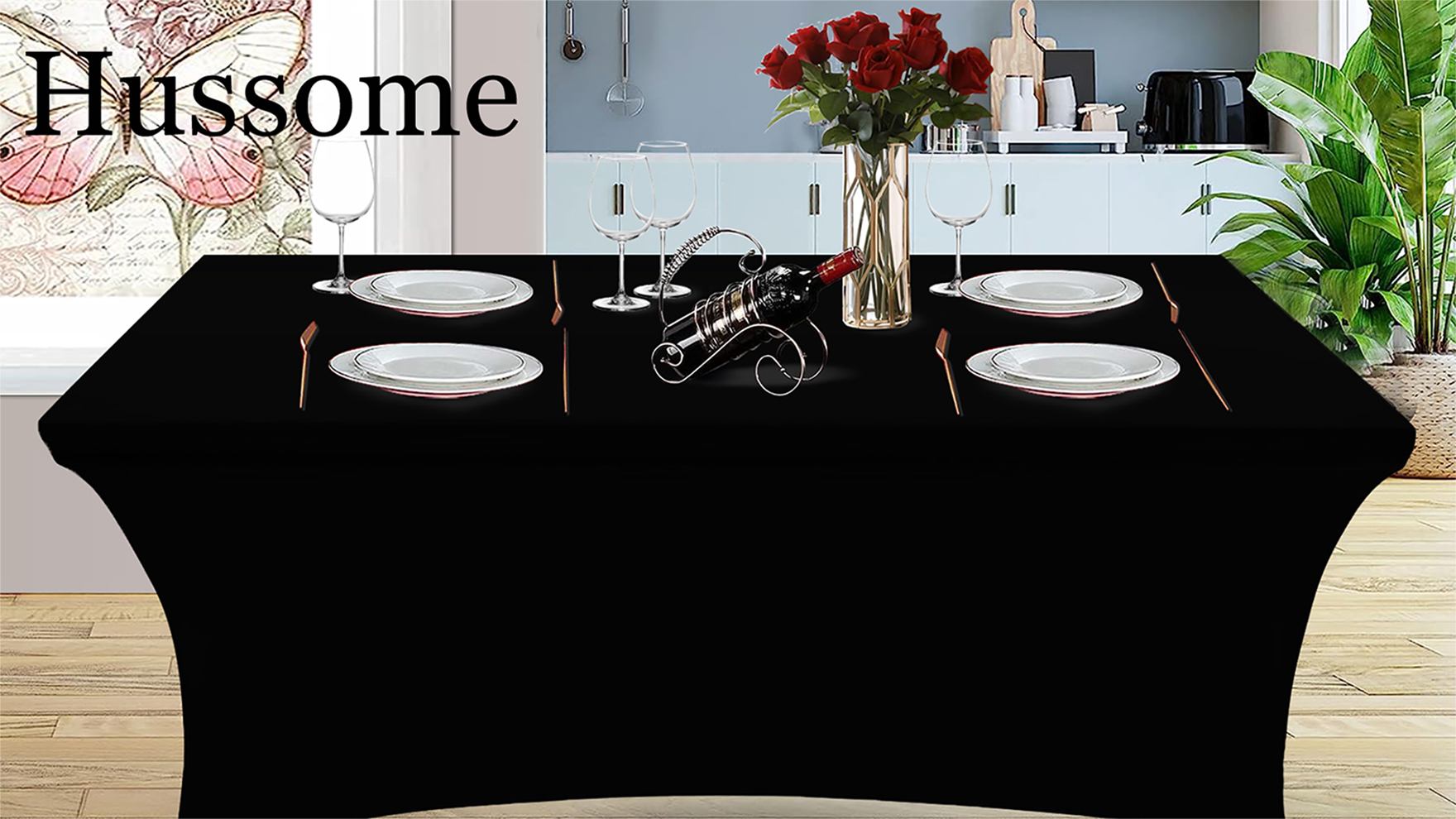 Amazon.com: Hussome 6FT Table Cloth for Rectangle Table Purple